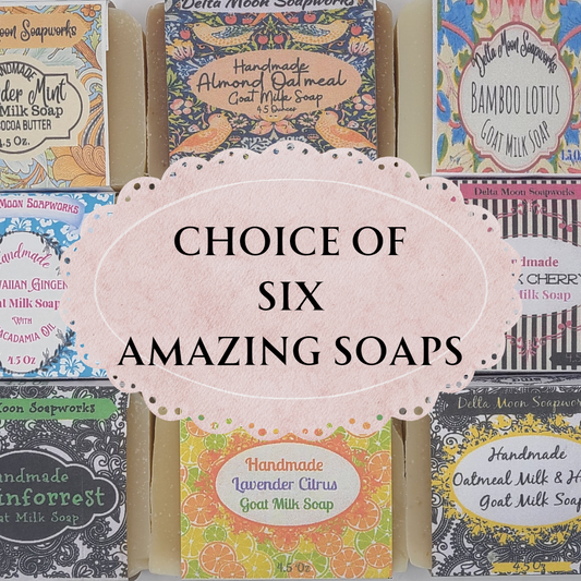 Choice of 6 Goat Milk Soaps, ready to ship