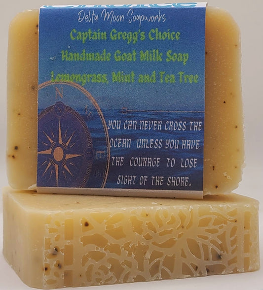 Captain Gregg's Choice Goat Milk Soap, Lemongrass, Mint, Tea Tree with sea kelp, Ready to ship