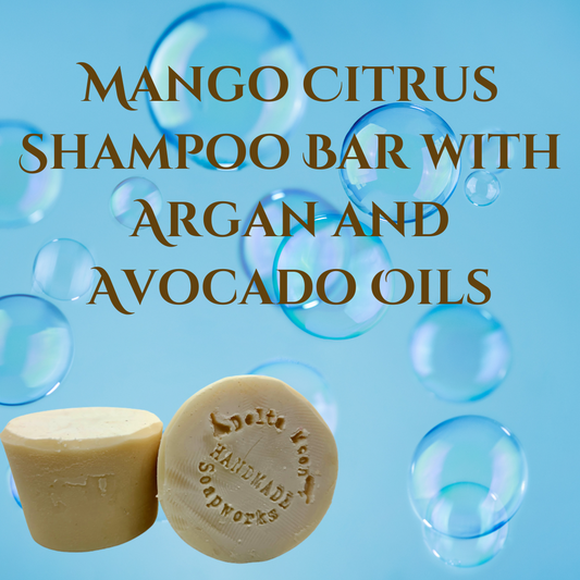 Mango Citrus Shampoo Bar, Zero Waste, Argan Oil, Avocado Oil