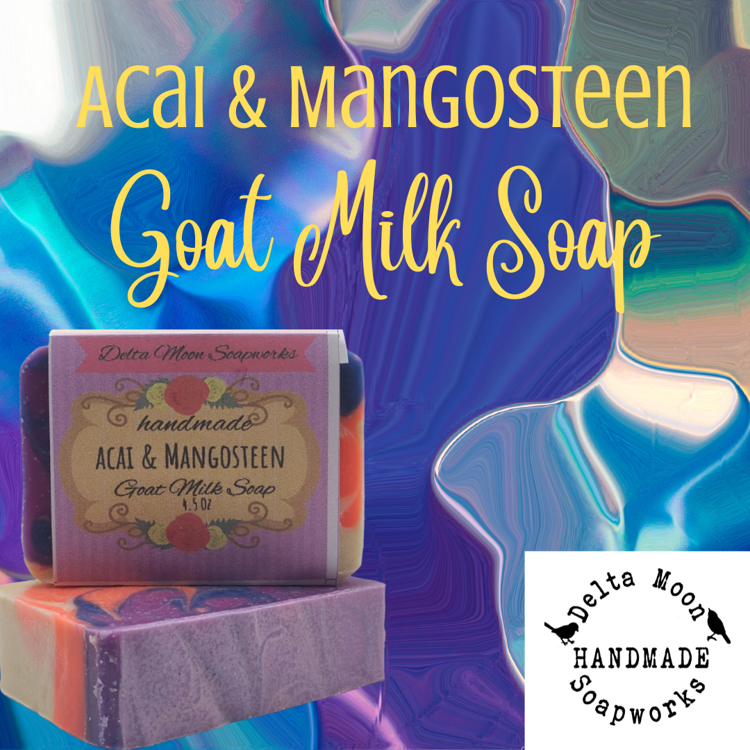 Acai and Mangosteen Goat Milk Soap, Ready To Ship